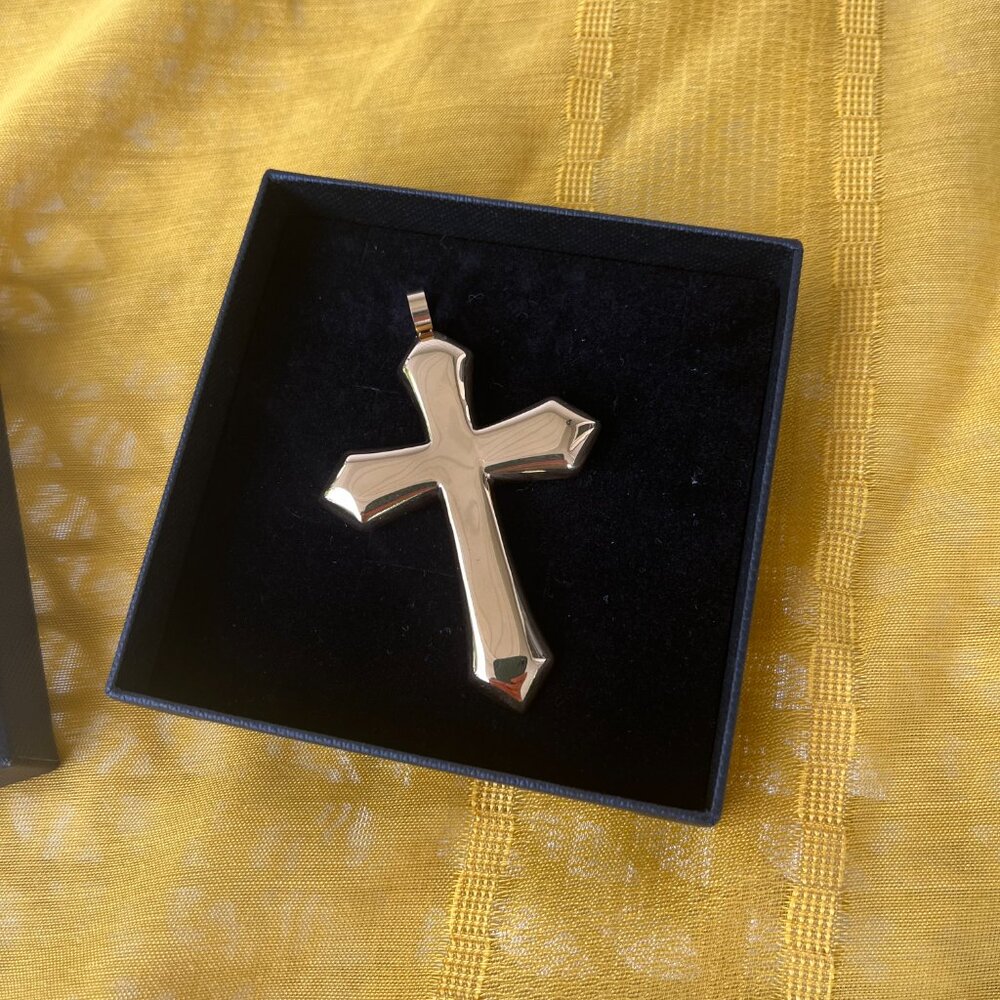 Hello Ice Gold Cross Pendant! Nice! New!